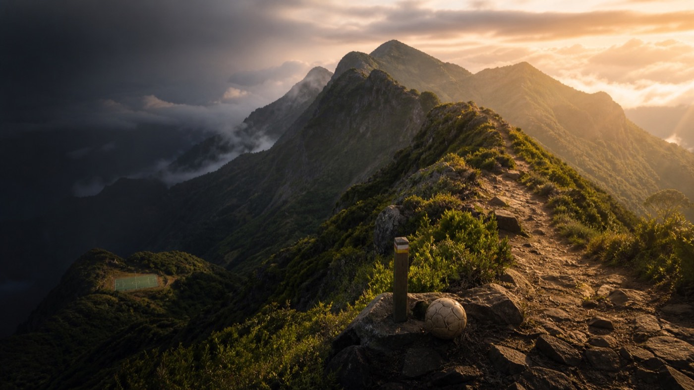 A dramatic Madeira ridge trail prepared for an active retreat